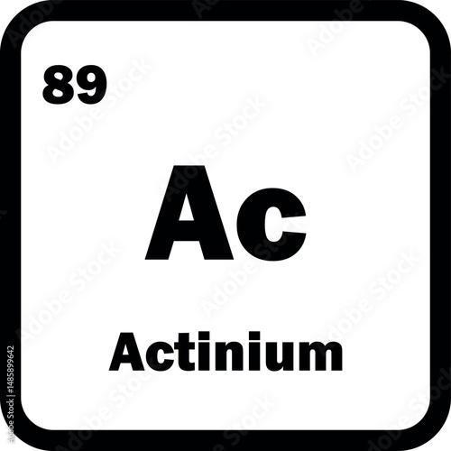 Actinium chemical element icon isolated on white background . Actinium icon vector