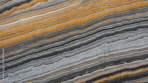 Close-up view of textured, mineral-streaked stone.