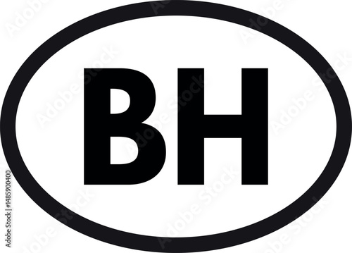 Bahrain country code icon isolated on white background . Bahrain domain name symbol . Bahrain abbreviation symbol . Vector 