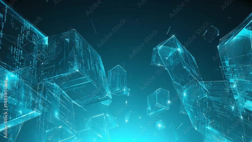 Digital cubes in a technological abstract scene. Digital cubes in a technological abstract scene.