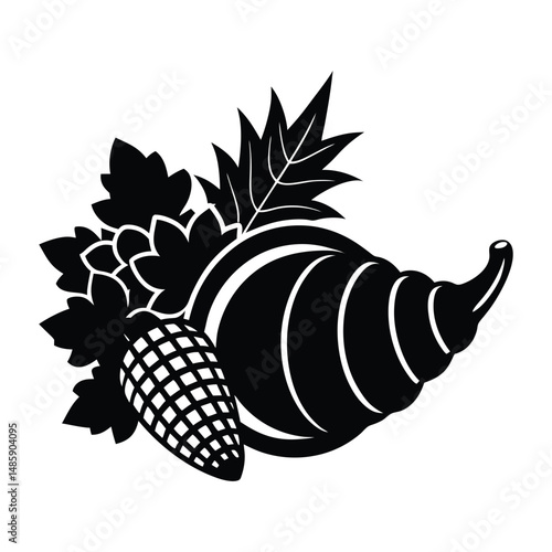 sleek vector of a thanksgiving cornucopia autumn.