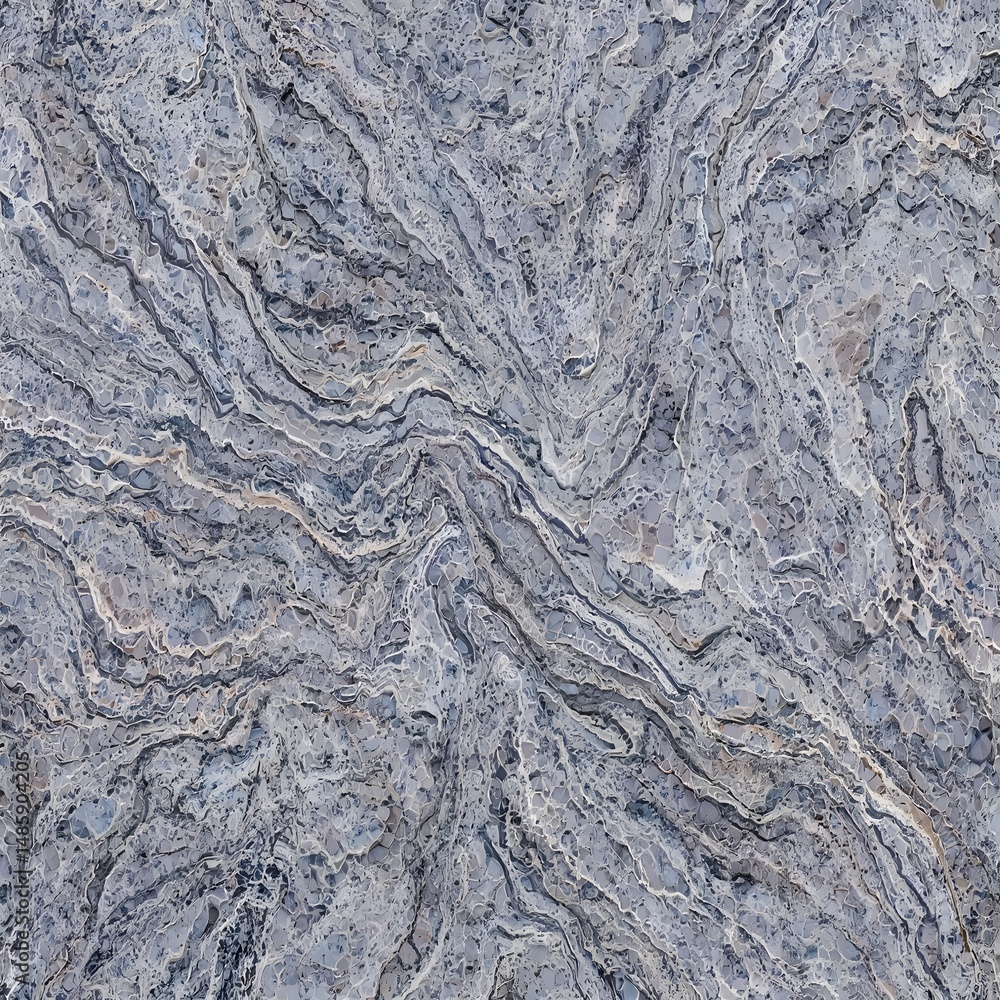 Fototapeta premium Abstract grey quartz stone texture with swirling veins and natural patterns for background