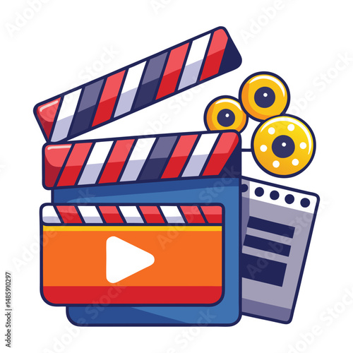 clapboard movie action object vector