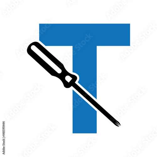 Electrical tools Logo combine with letter T vector template