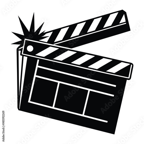 clapboard movie action object vector