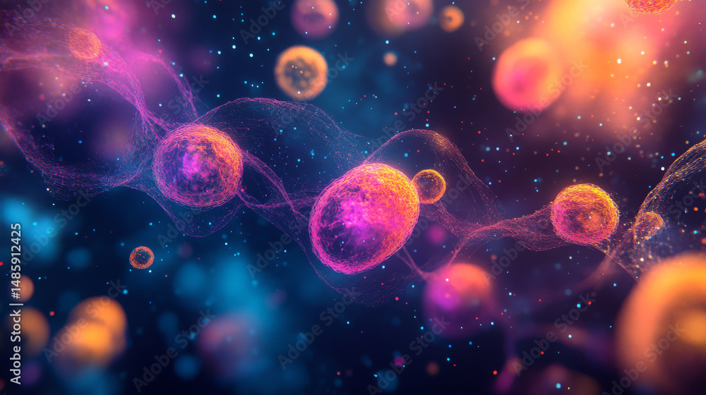 Stylized science-themed background featuring abstract representations of DNA Stylized science-themed background featuring abstract representations of DNA