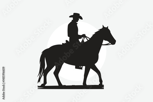 silhouette of horses and cowboy's in black