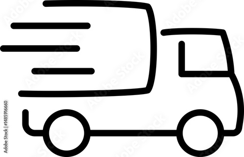 Fast delivery truck icon - Editable Stroke SVG, fully scalable.
