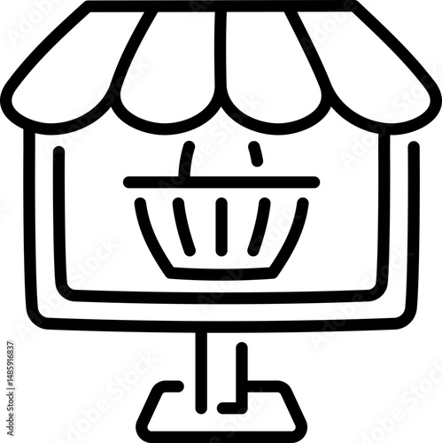 Online store icon - Editable Stroke SVG, fully scalable.