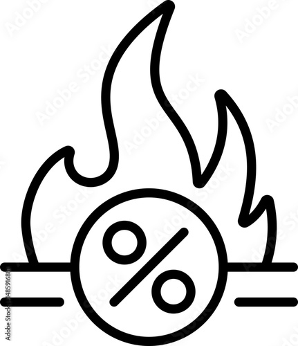 Hot deal icon - Editable Stroke SVG, fully scalable.