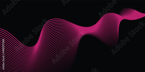 Lines abstract background black and colorful waves pattern. Abstract background. Optical illusion, wavy modern arts