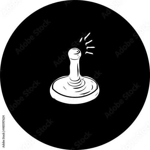 Monochrome depiction of a quirky abstract form emanating light from top