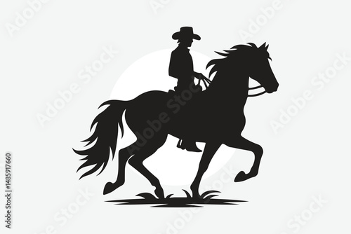 silhouette of horses and cowboy's in black