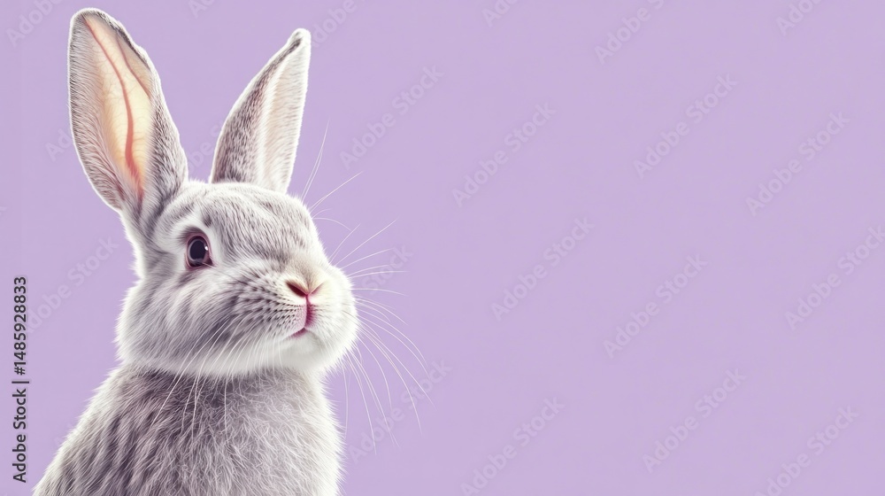 Obraz premium Cute gray rabbit portrait