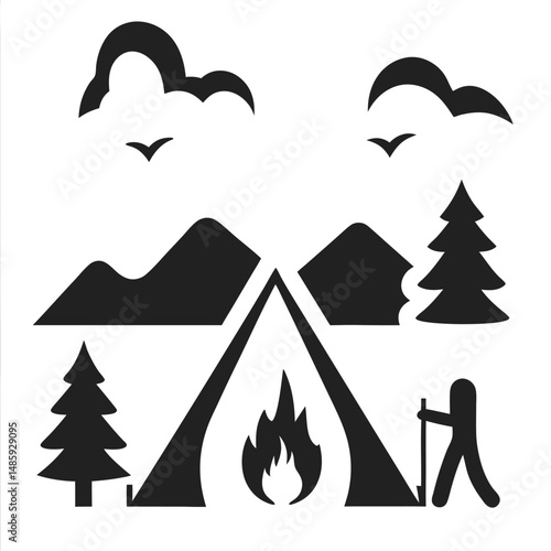 Trailblazing and Outdoor Escape Clipart