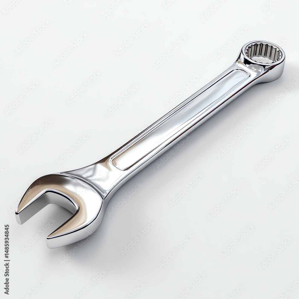 Chrome wrench tool equipment isolated background Chrome wrench tool equipment isolated background