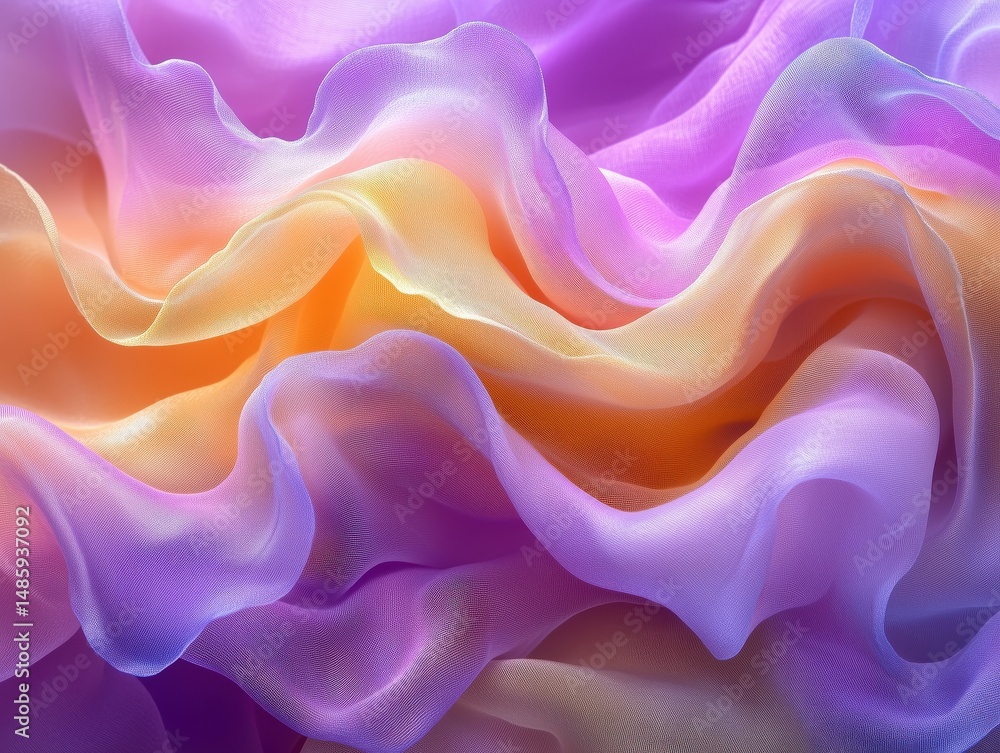 Obraz premium A colorful, abstract design of a piece of fabric with a purple, orange, and yellow stripe