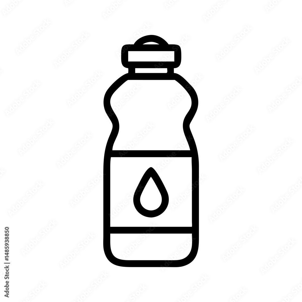 Water bottle icon with drop symbol in minimalist style Water bottle icon with drop symbol in minimalist style