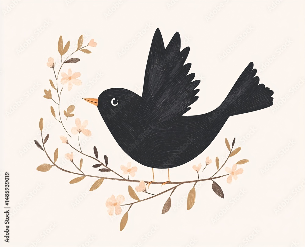 Fototapeta premium Dove bird in flight silhouette