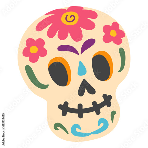 Sugar skull calavera illustration