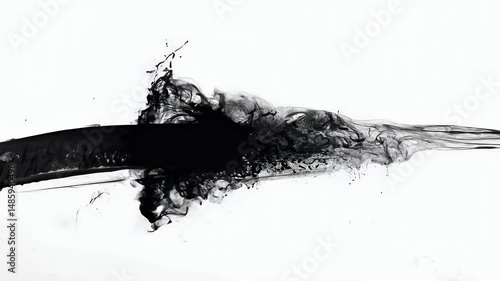 Curved grunge brush stroke resembling a swoosh across a white backdrop