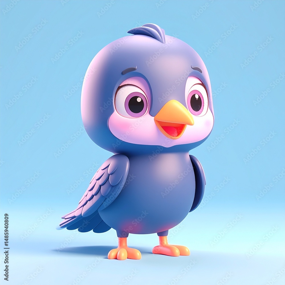 Obraz premium 3d cartoon character on color background 