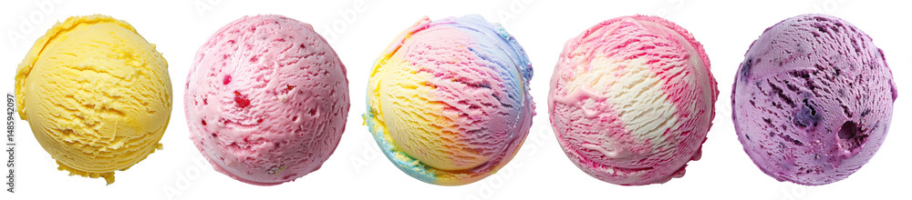 Fototapeta premium PNG Delicious yellow ice cream scoop transparent background.