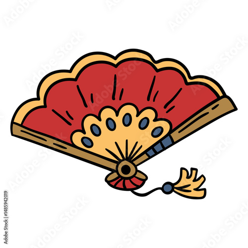 Hand drawn chinese fan