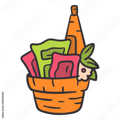 Hand drawn purim basket