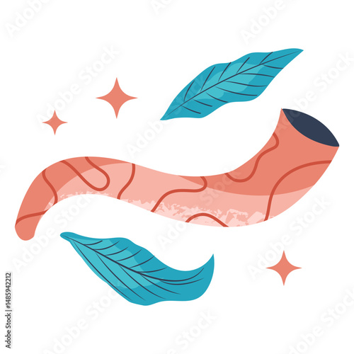 Shofar ram horn illustration