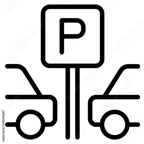 Parking lot icon in vector illustration