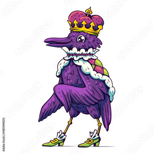 Mardi gras cartoon raven