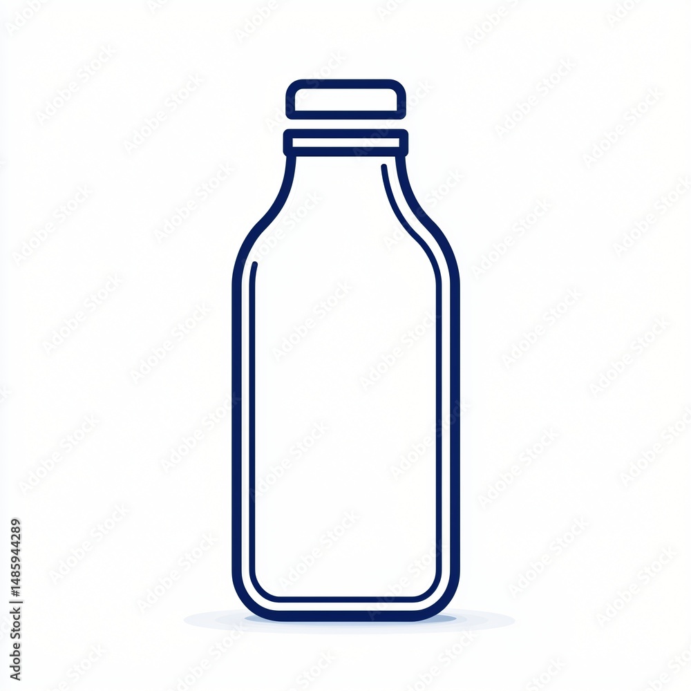 Simple Line Drawing of a Milk Bottle Beverage Container Glass Bottle Icon Dairy Product Packaging Simple Line Drawing of a Milk Bottle Beverage Container Glass Bottle Icon Dairy Product Packaging