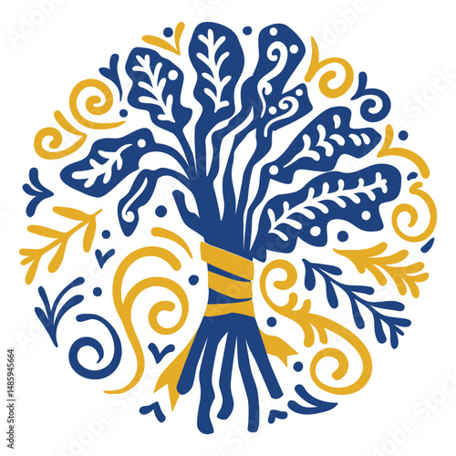 Passover plate leaves decoration