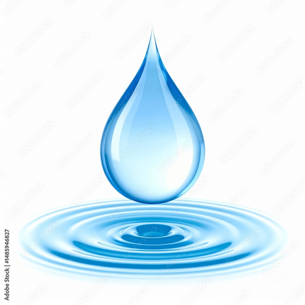 Waterdrop close view over white background Waterdrop close view over white background