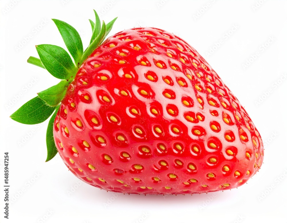 Strawberry close view over white background Strawberry close view over white background