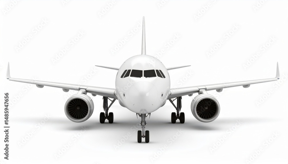 Fototapeta premium White airplane 3d model over white background