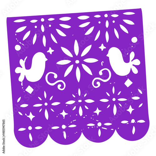 Day of the dead violet pennant papel picado