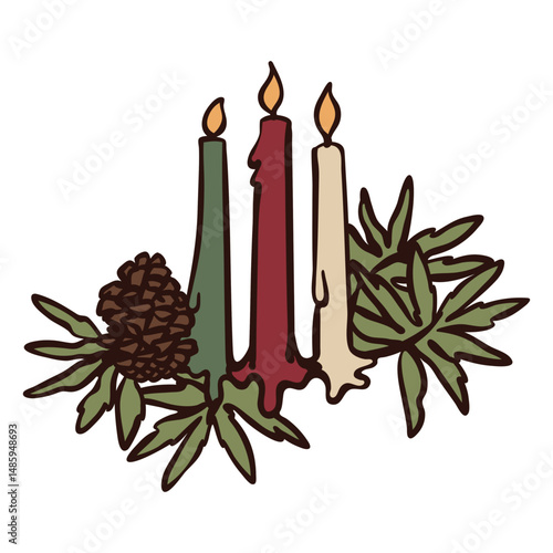 Candles color stroke solstice