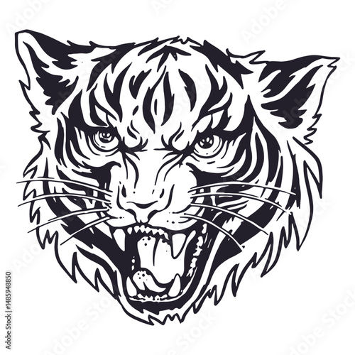 Tiger filled stroke face