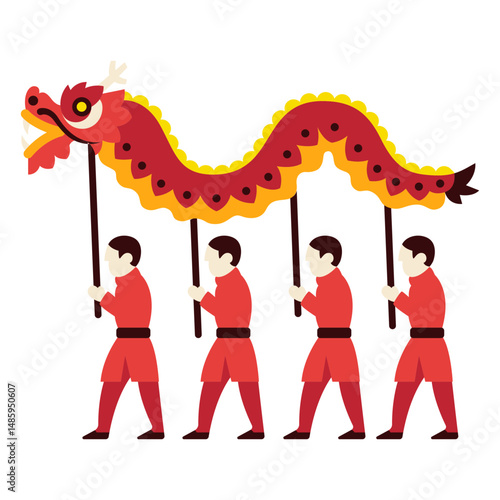 Chinese flat parade geometric