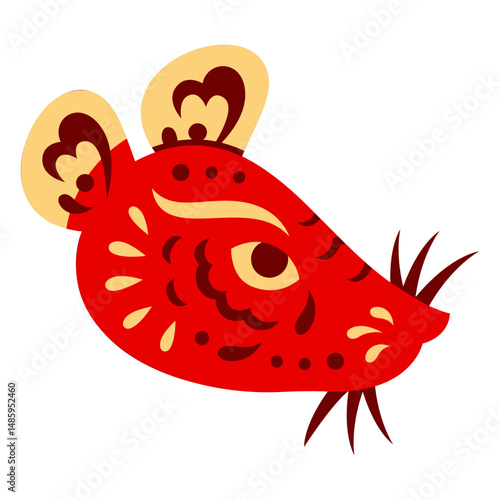 Chinese zodiac rat head