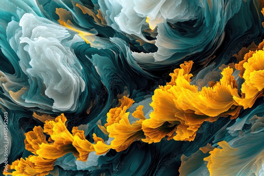 Obraz premium Abstract art with layered, flowing shapes