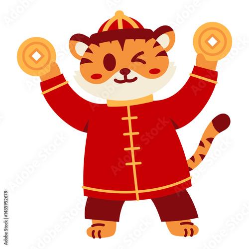 Chinese new year tiger winking