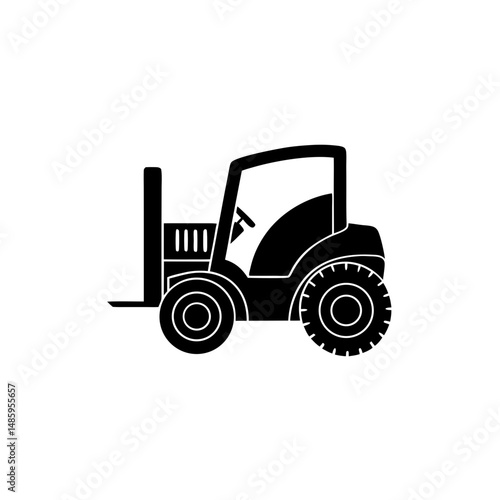 creative details Outline silhouette forklift truck icon vector illustration