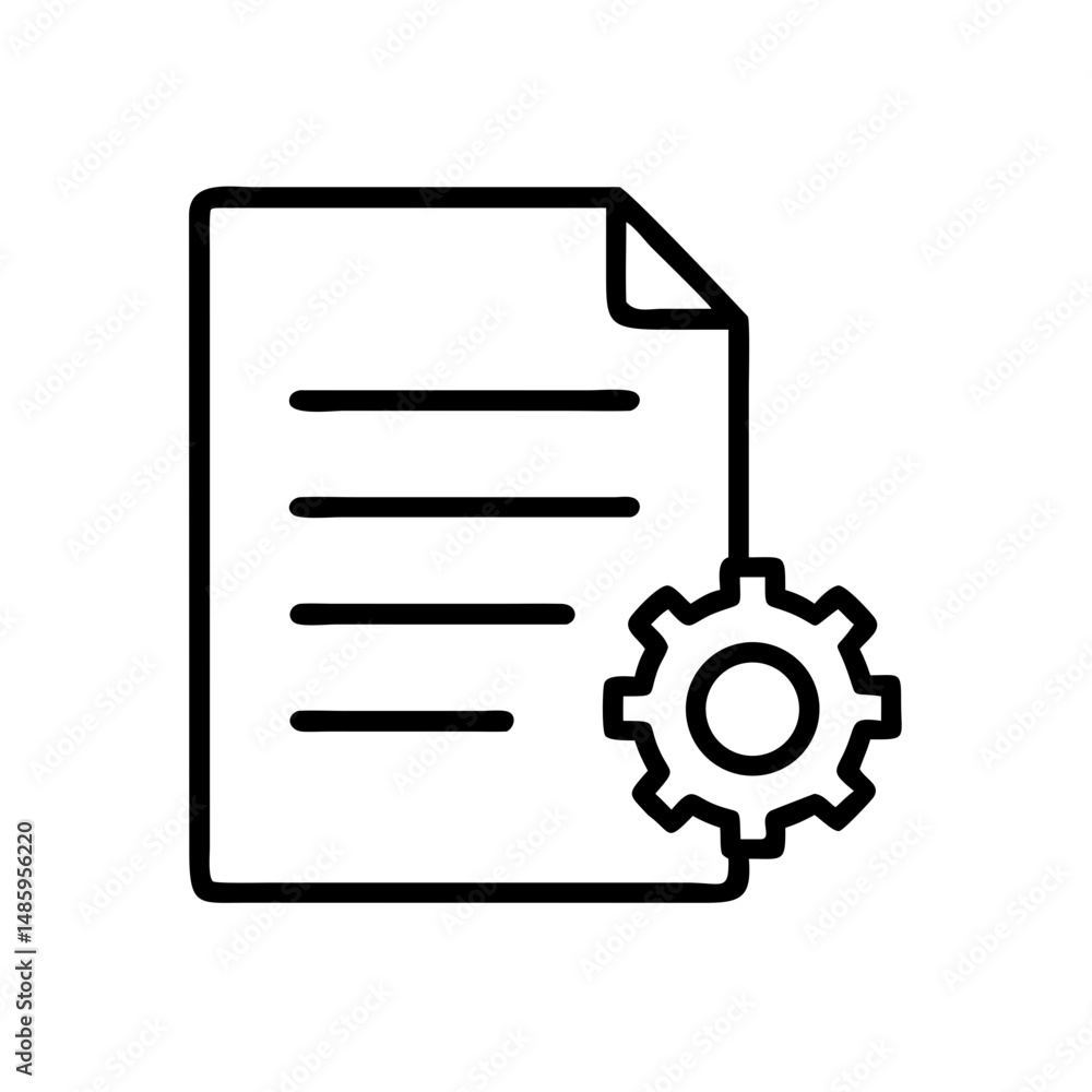 document with gear settings icon on transparent background for web and graphic design document with gear settings icon on transparent background for web and graphic design