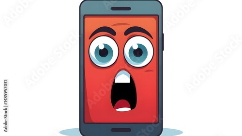 Mobile Phone Alert Icon Flat Vector Illustration for Car Applications