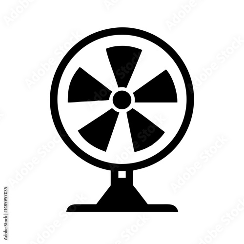 electric fan icon silhouette on transparent background for web and graphic design
