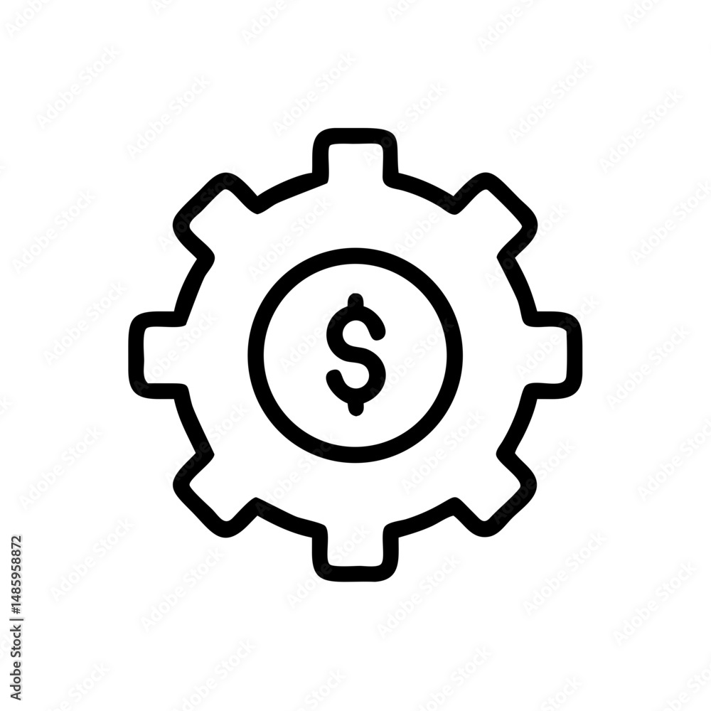 gear with dollar icon on transparent background for web and graphic design gear with dollar icon on transparent background for web and graphic design
