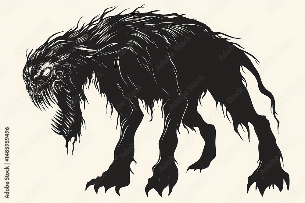 Obraz premium Aggressive fantasy canine creature